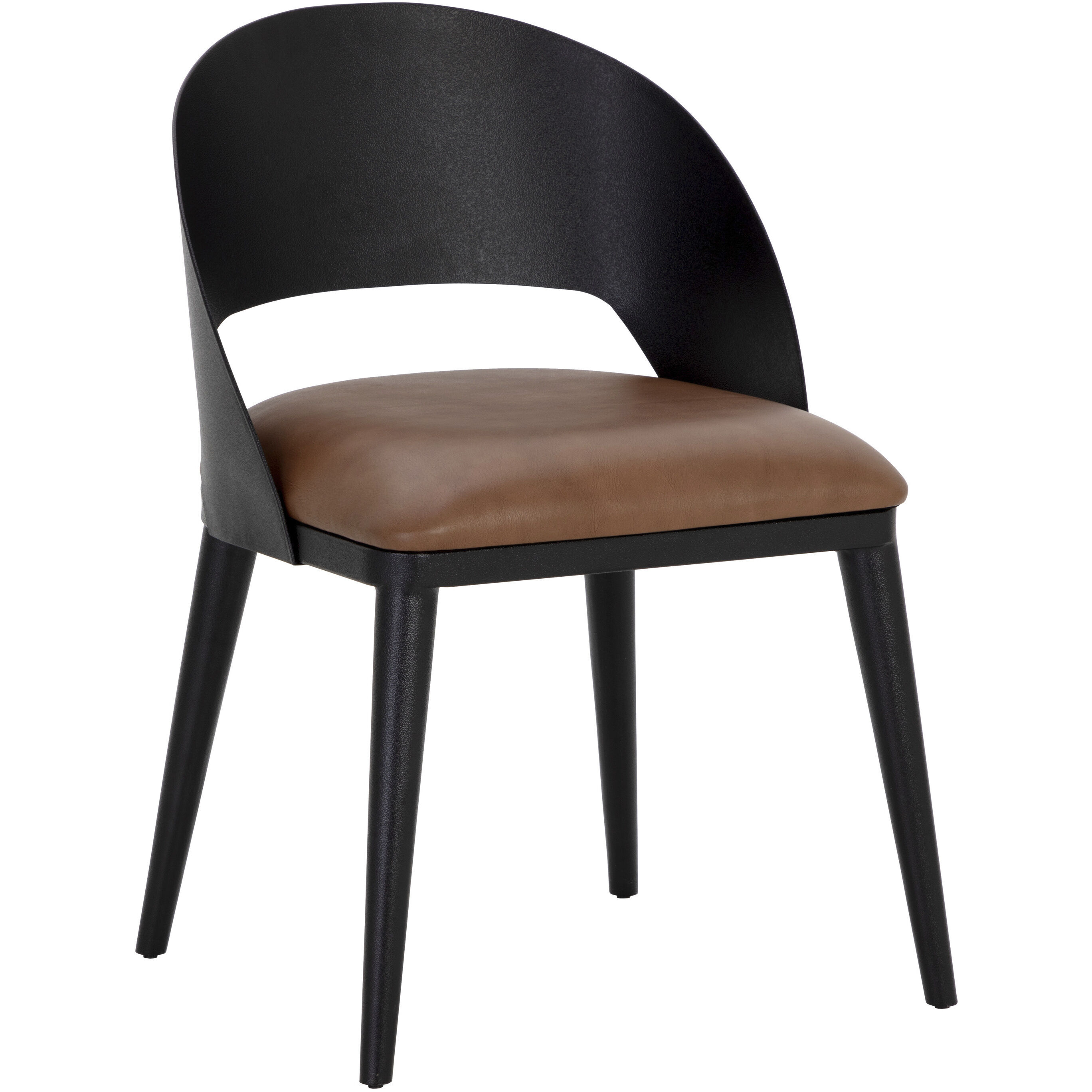 Dezirae Black / Cognac Leather Dining Chair